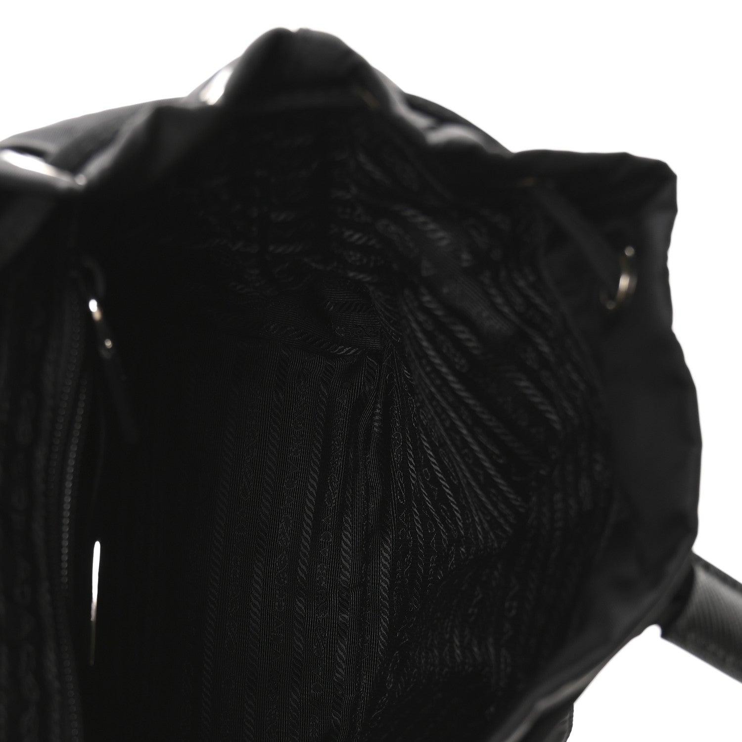 Tessuto Nylon Saffiano Small Backpack Black