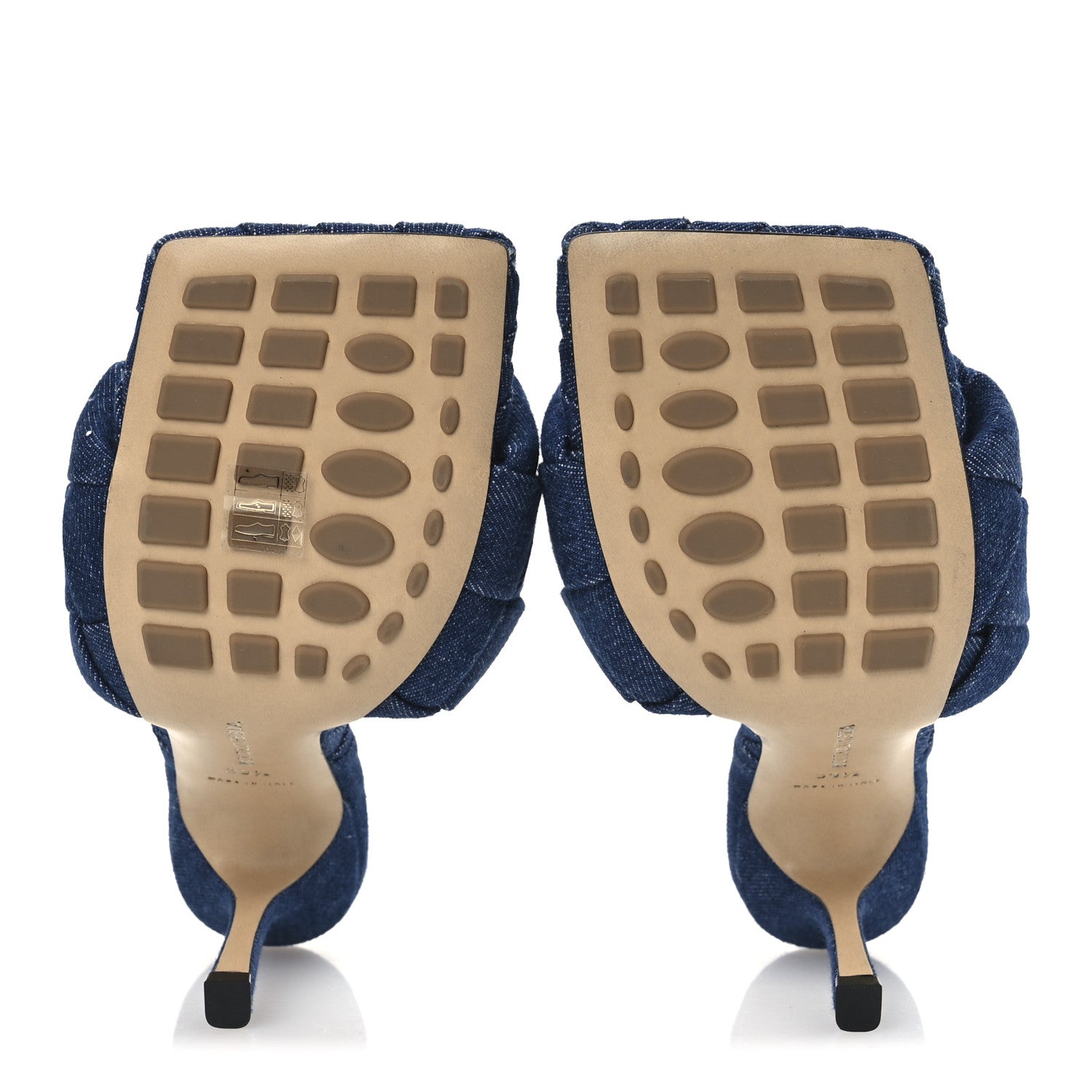 Denim Intrecciato Lido Mule 90 Sandals 39.5 Indigo