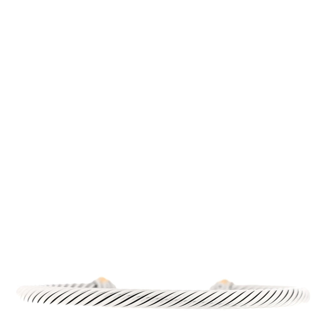 Sterling Silver 14K Yellow Gold 5mm Cable Classics Dome Bracelet