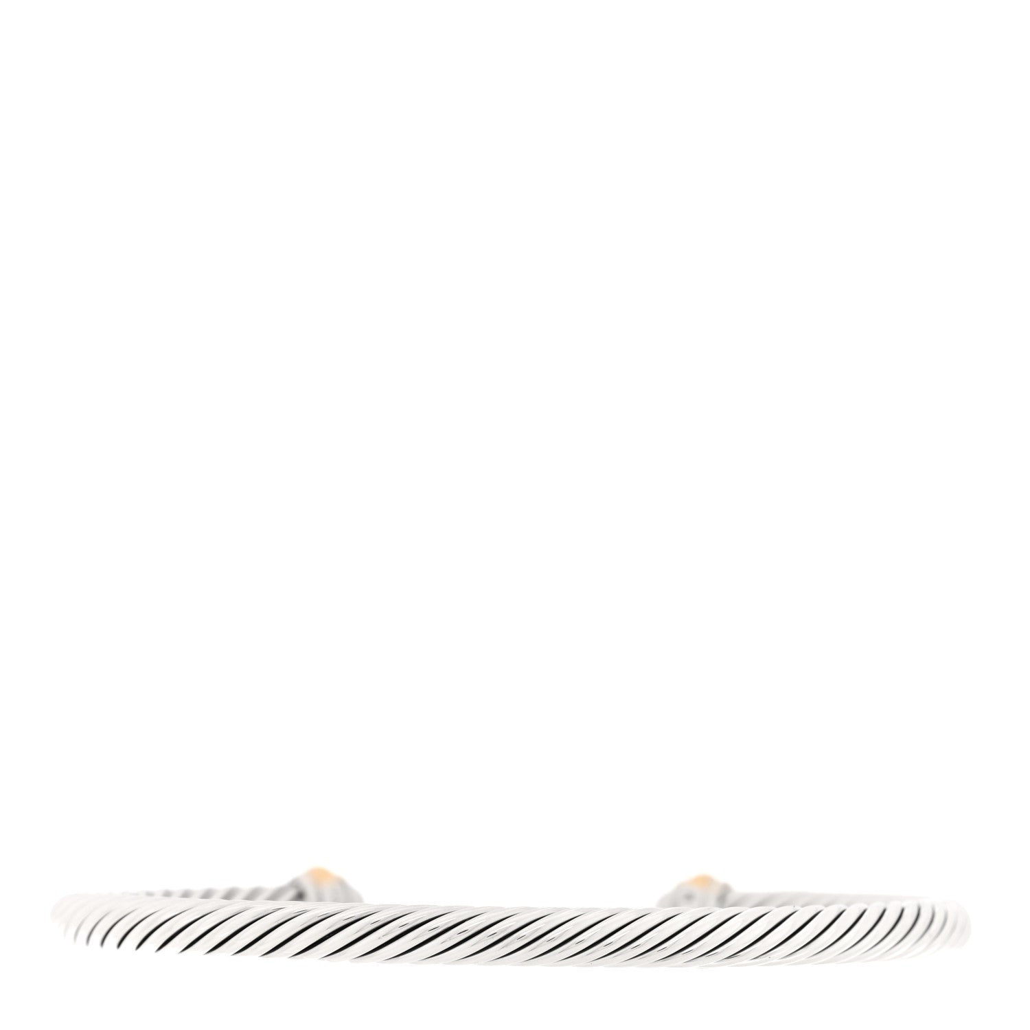 Sterling Silver 14K Yellow Gold 5mm Cable Classics Dome Bracelet