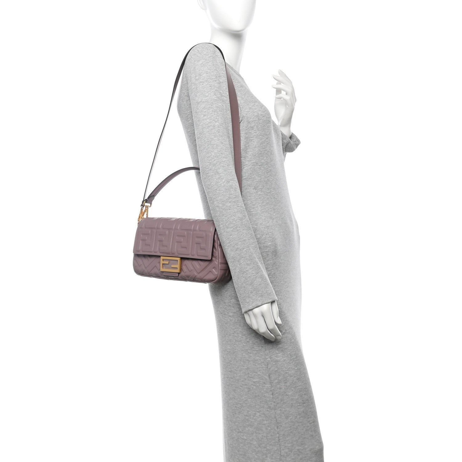 Nappa FF 1974 Embossed Baguette Mauve