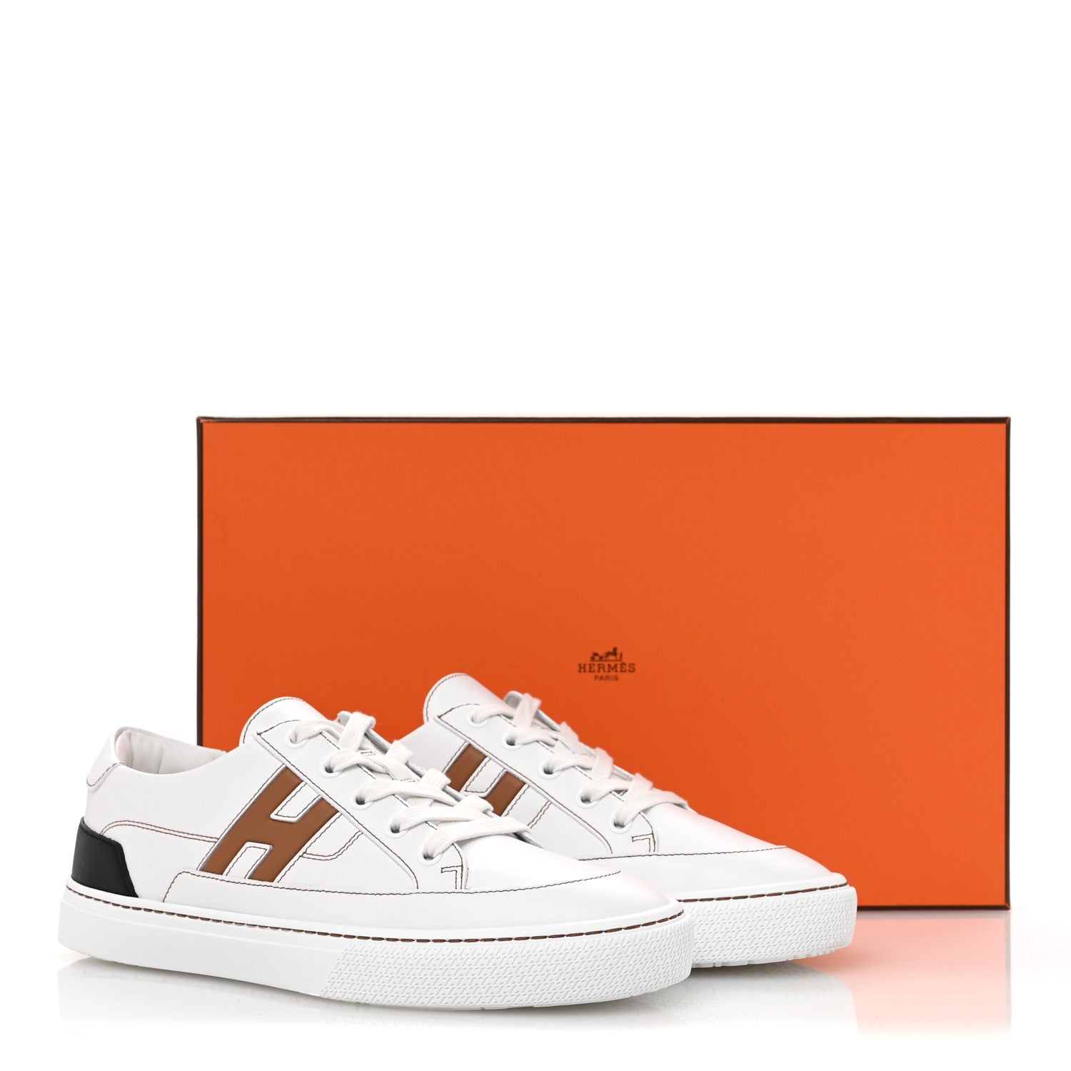 Calfskin Mens Deep Sneakers 39.5 White Naturel