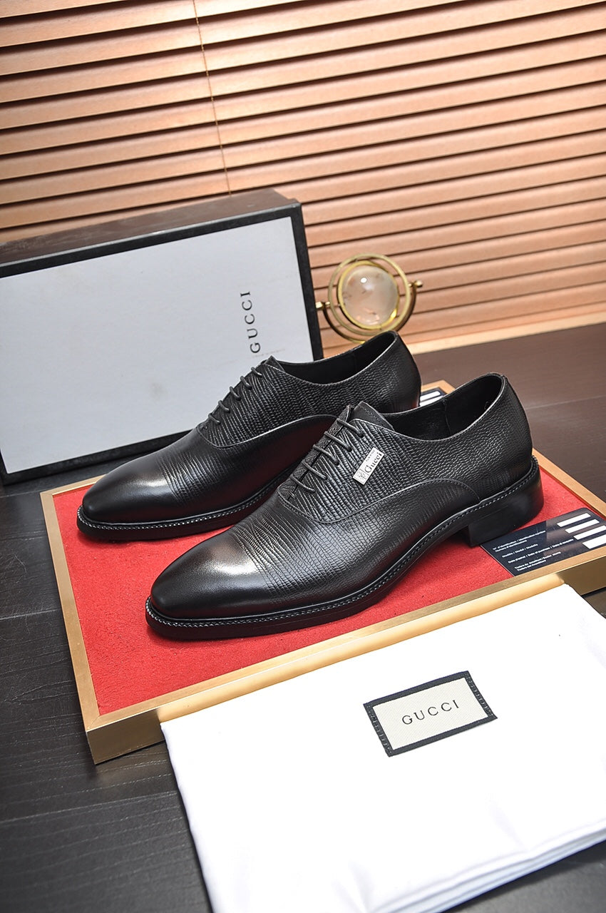 GG Men's Dress Shoe Black Cowhide 499524