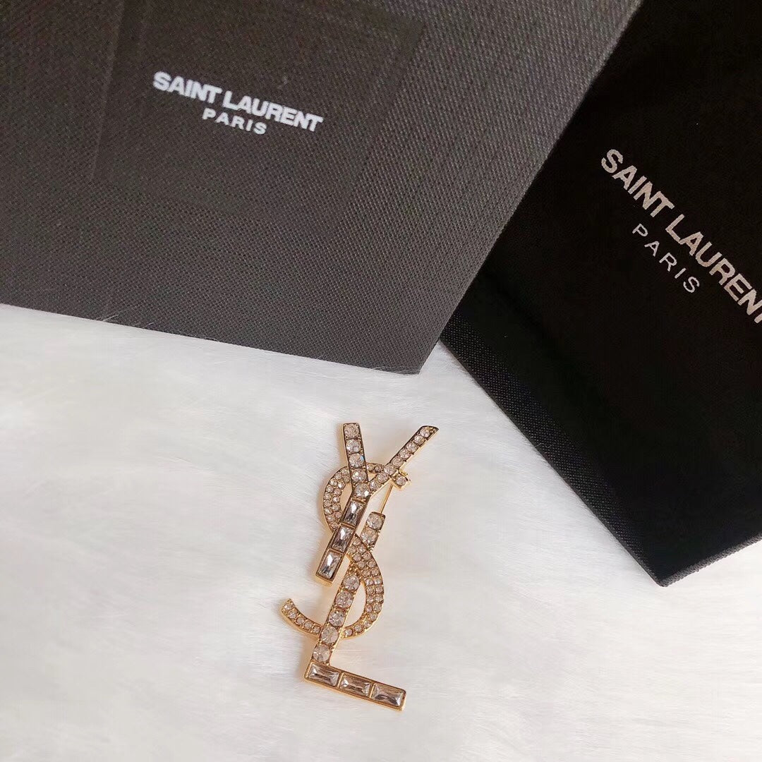 YSL Brooch Pink Gold 157472