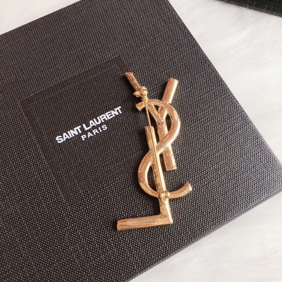 YSL Brooch Pink Gold 157472