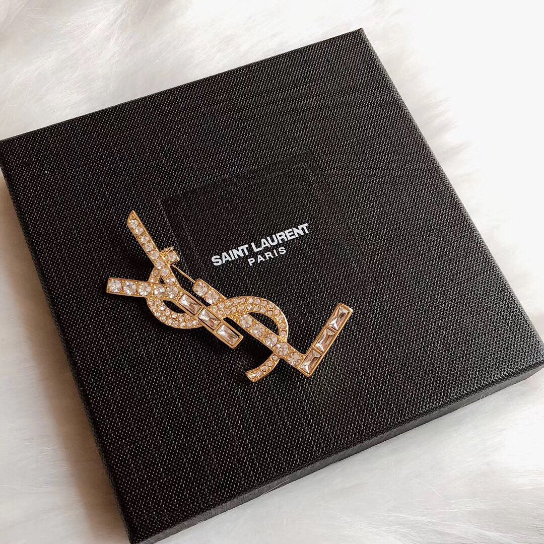 YSL Brooch Pink Gold 157472