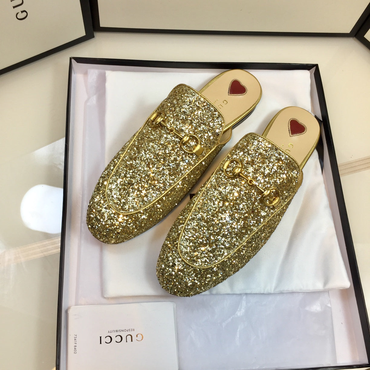 GG PrinceTown Gold Metalic Glitter Mule