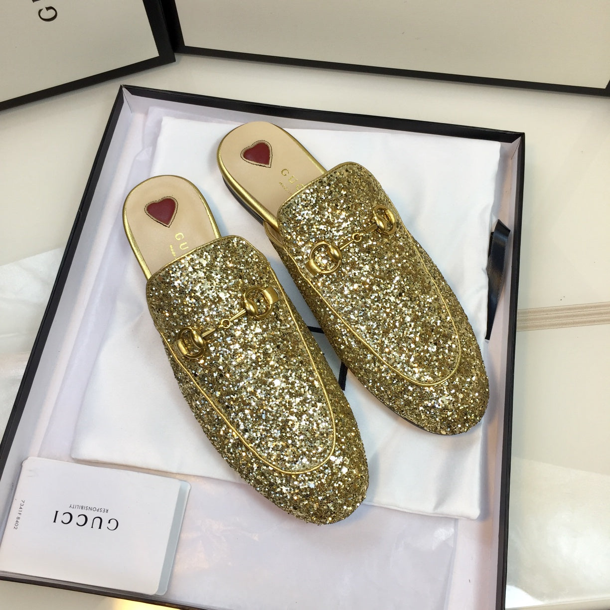 GG PrinceTown Gold Metalic Glitter Mule