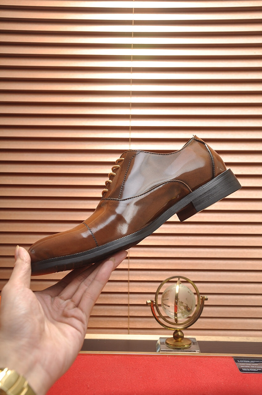 HM Men's Shoe Brown Patent Leather 526107