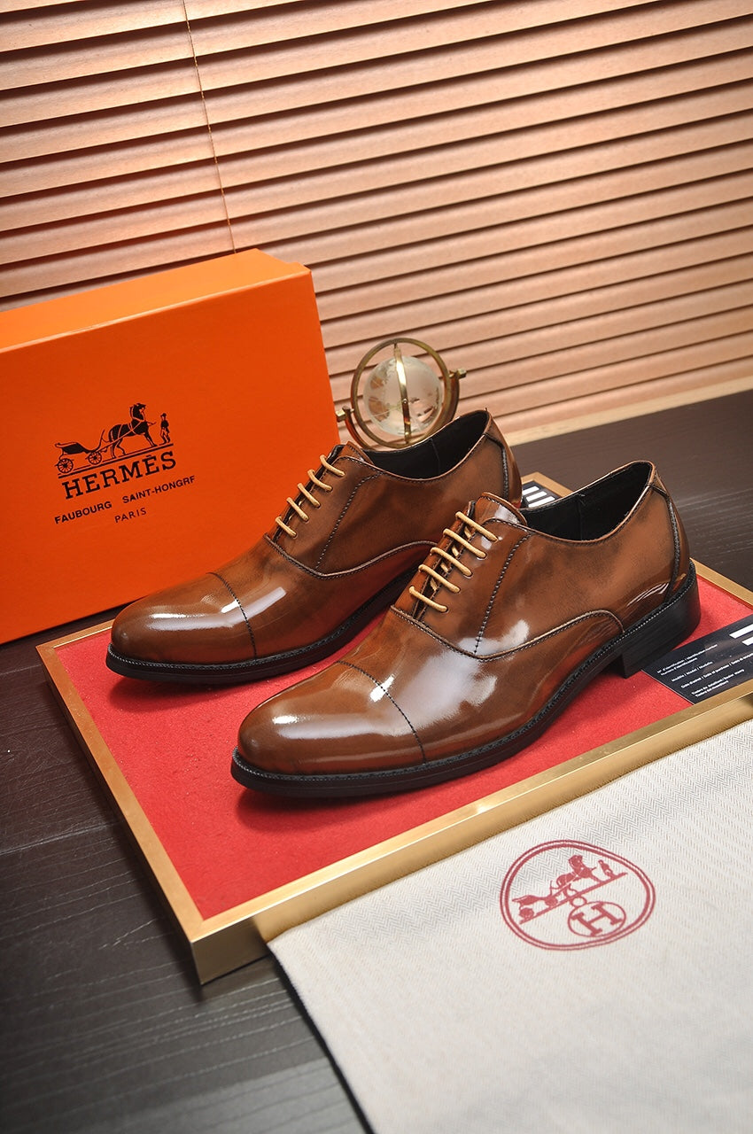 HM Men's Shoe Brown Patent Leather 526107