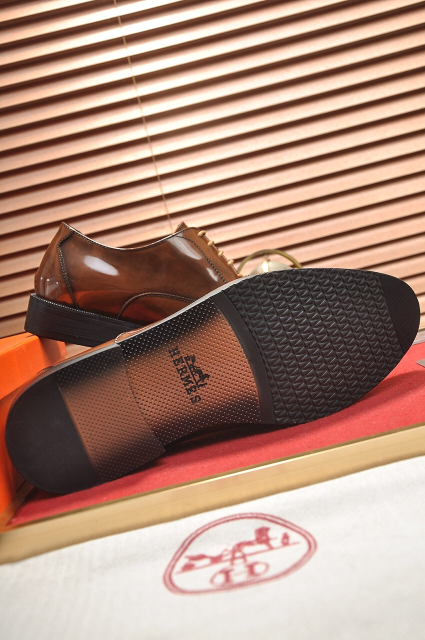 HM Men's Shoe Brown Patent Leather 526107