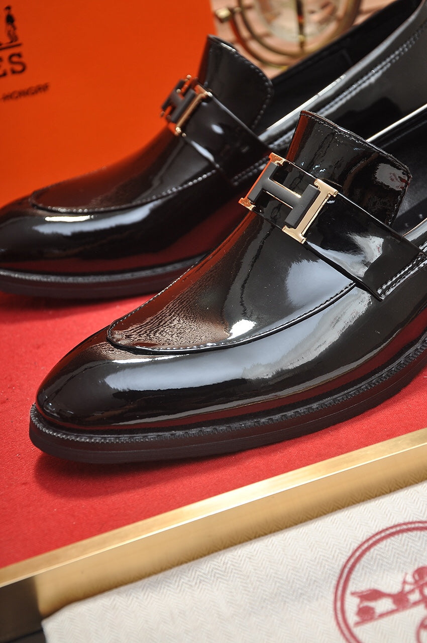 HM Men's Loafer Black Patent Leather 526110