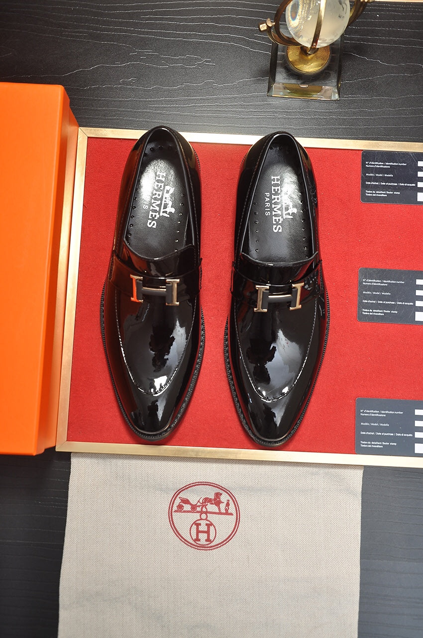 HM Men's Loafer Black Patent Leather 526110