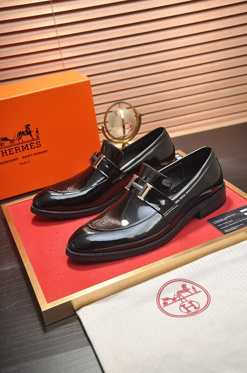HM Men's Loafer Black Patent Leather 526110