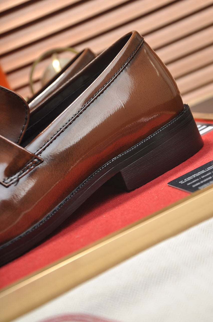 HM Men's Loafer Brown Patent Leather 526111