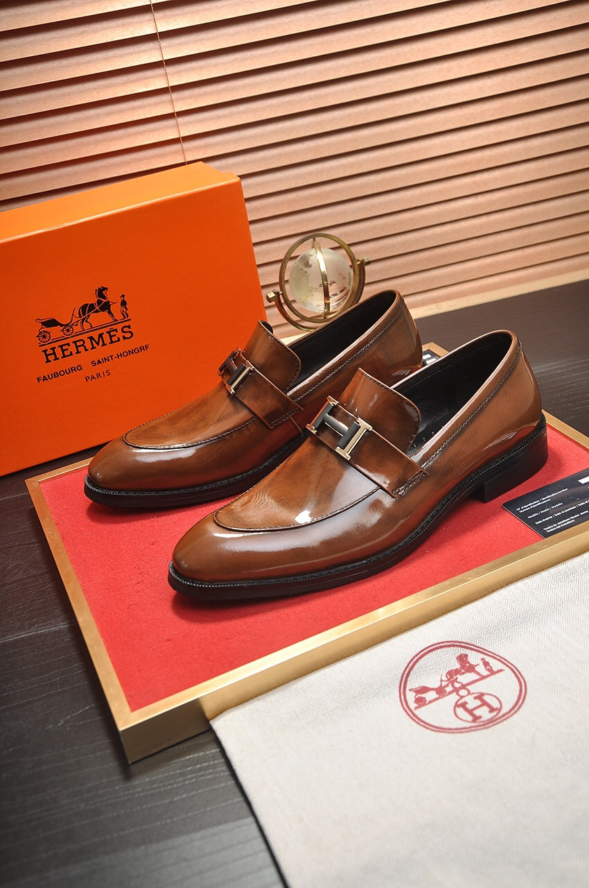 HM Men's Loafer Brown Patent Leather 526111
