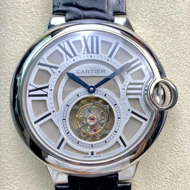 Cartier Balloon 46mm Black Silver Tourbillon