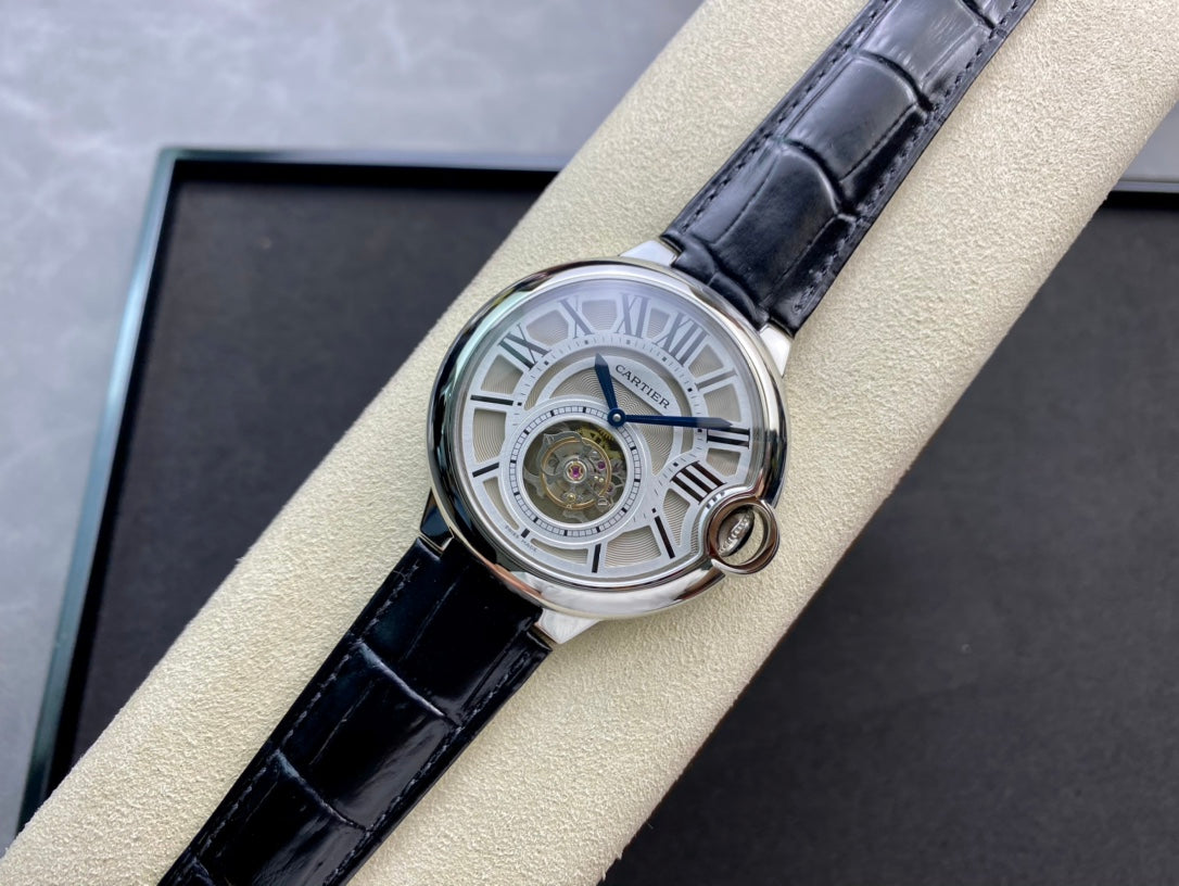 Cartier Balloon 46mm Black Silver Tourbillon
