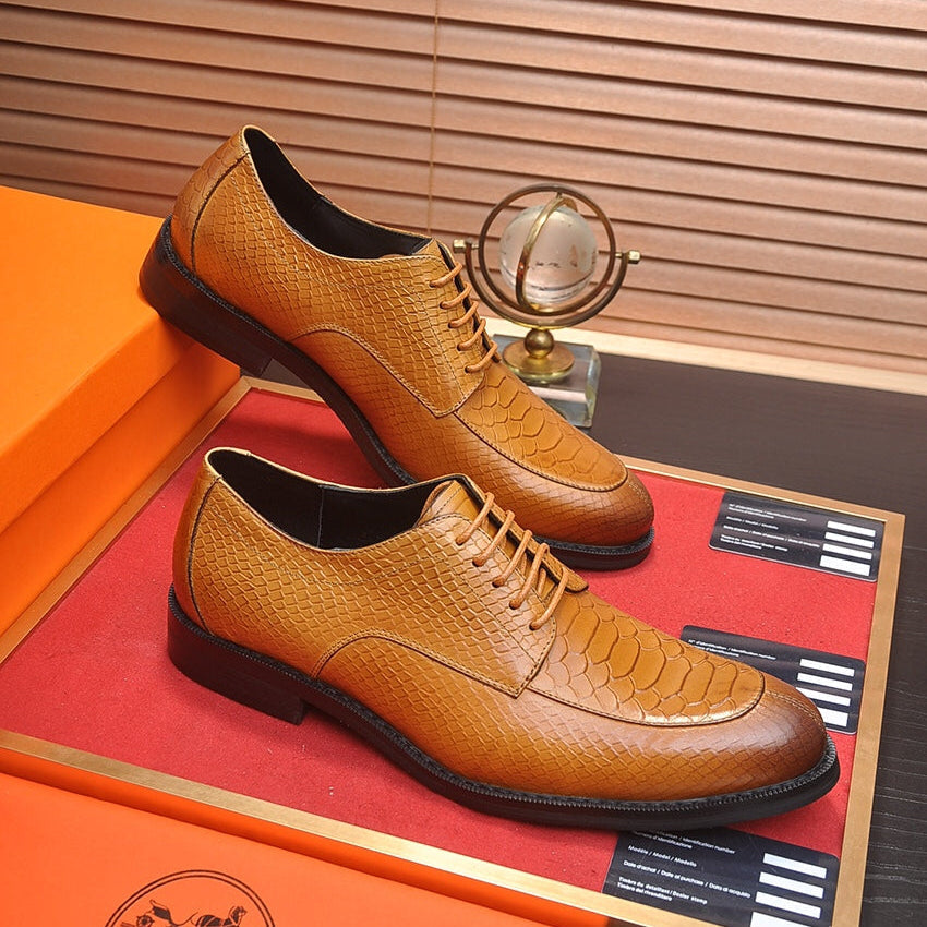 HM Men's Dress Shoe Brown Sheepskin