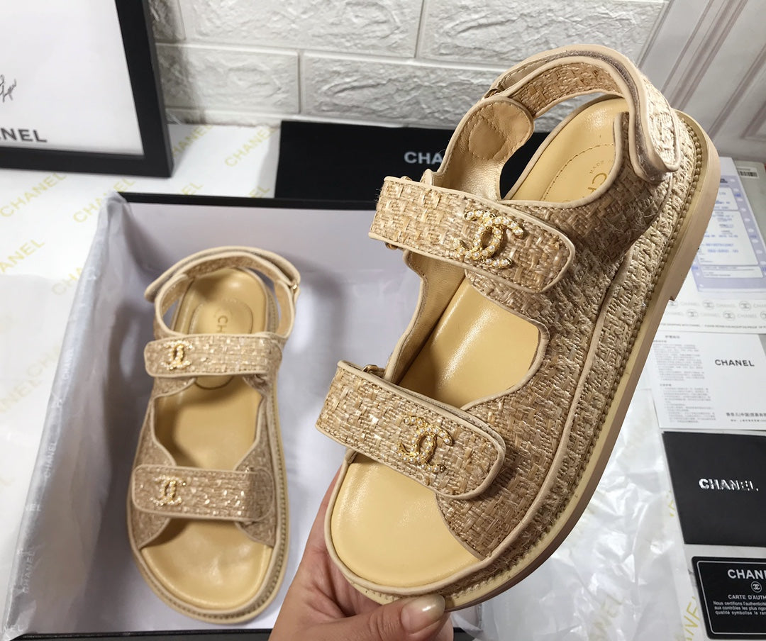 CC Dad Sandal Beige Woven