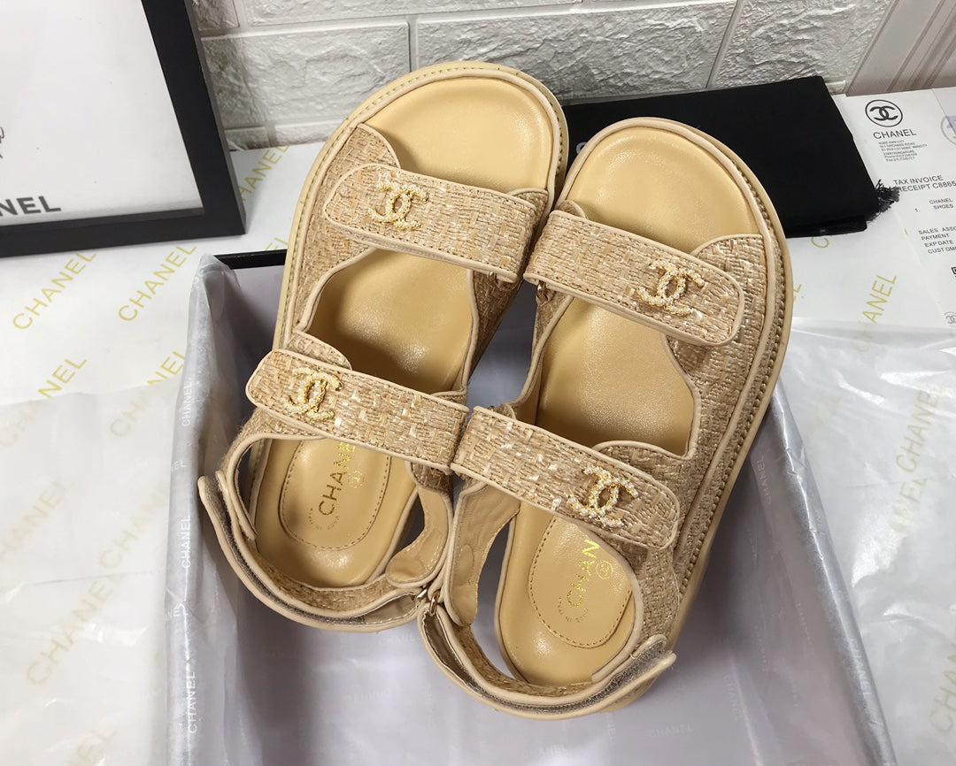 CC Dad Sandal Beige Woven