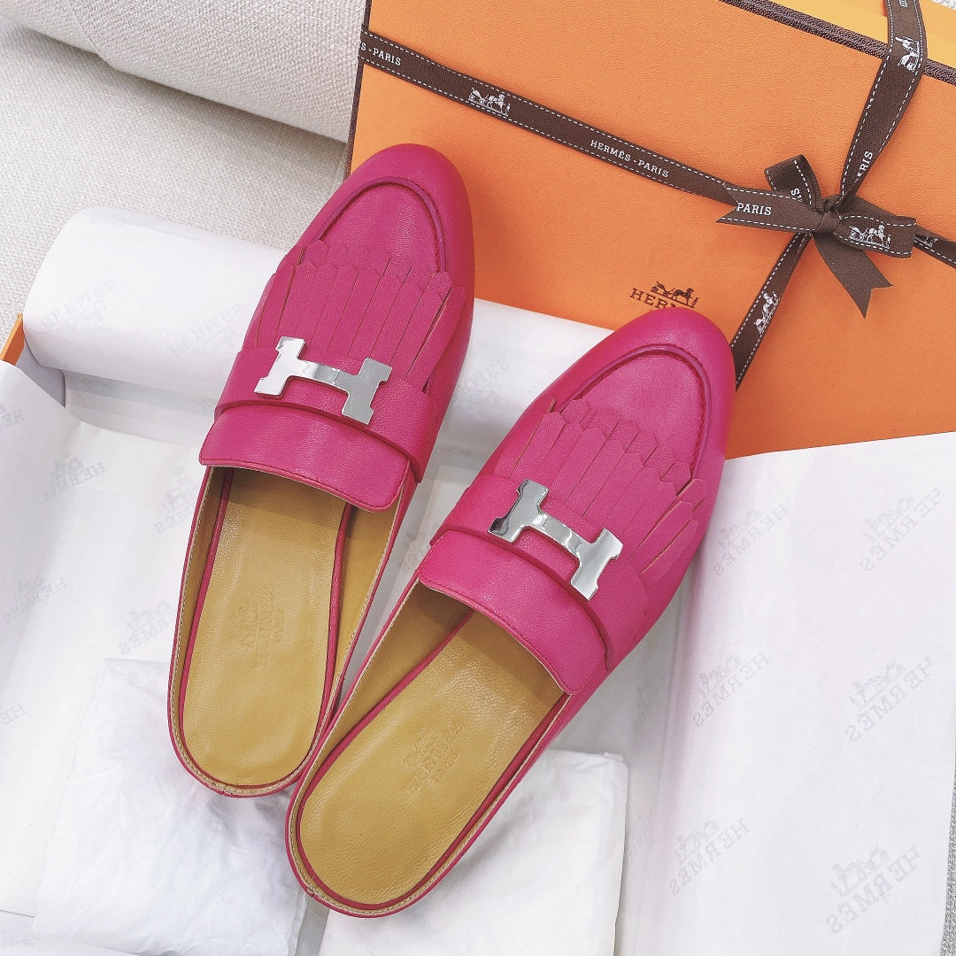 HM Rivoli Mule Pink Goat Leather 348016