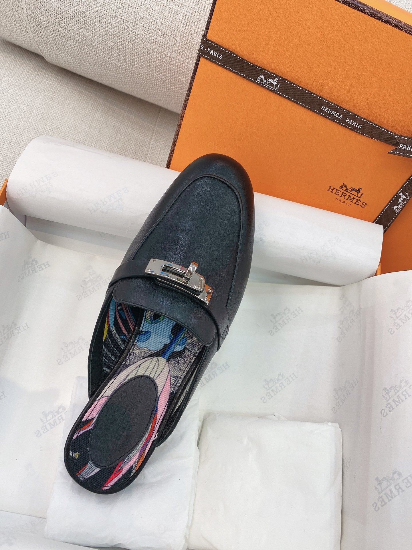 HM Oz Mule Black Cowhide 348088