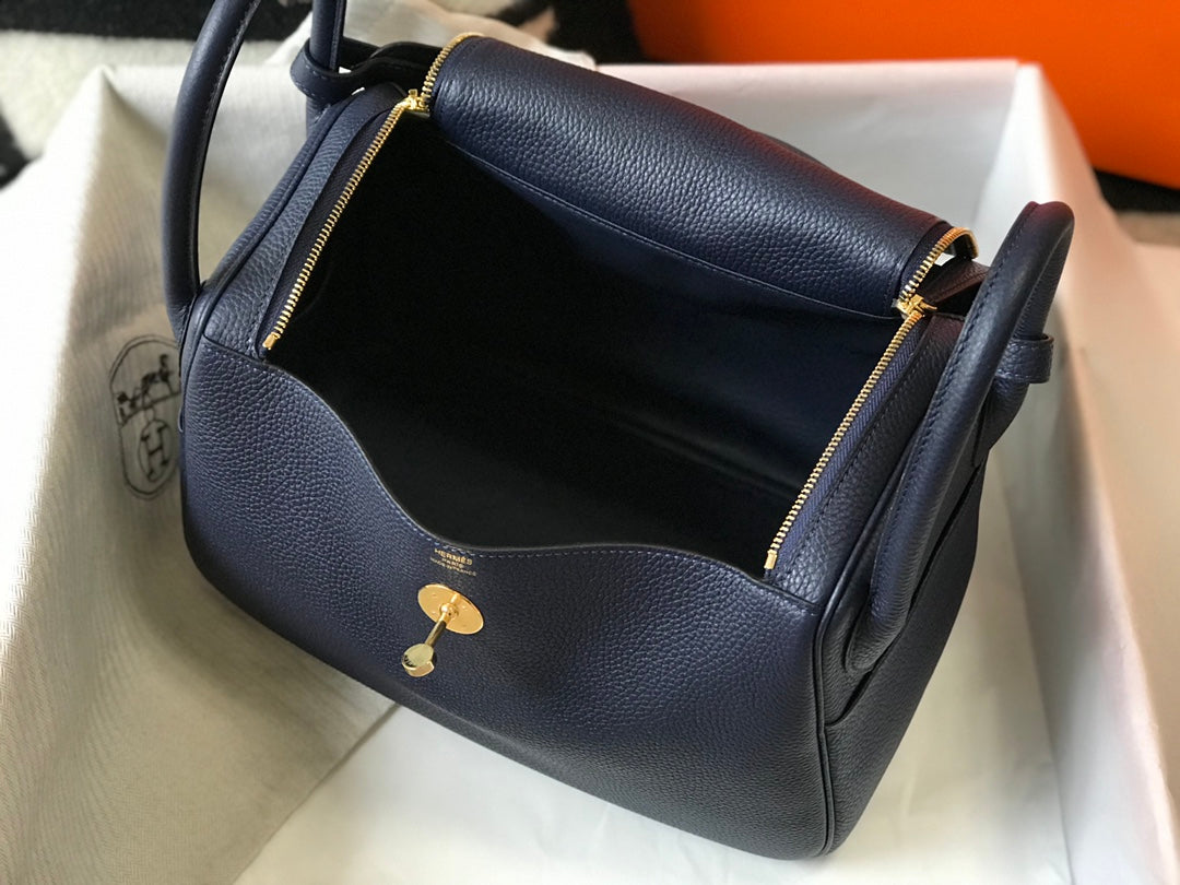 HM LINDY 26 BAG NAVY TAURILLON CLEMENCE LEATHER