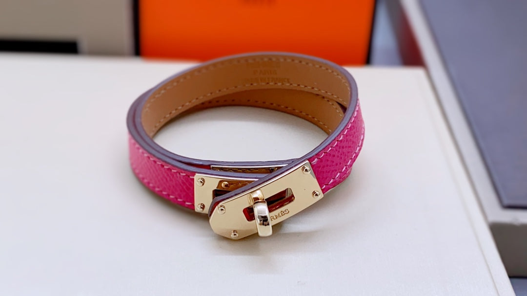 HM Kelly Double Tour Pink Gold Bracelet