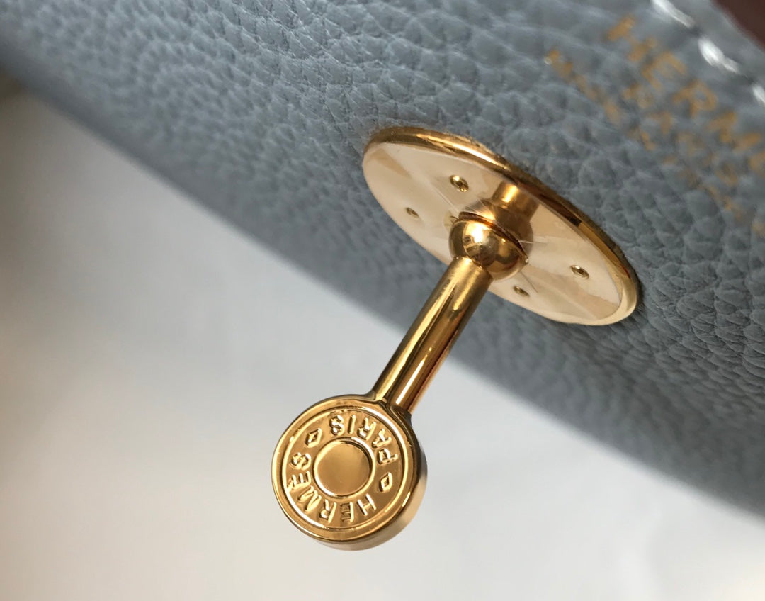 HM LINDY 26 BAG TEMPERED GRAY TAURILLON CLEMENCE LEATHER