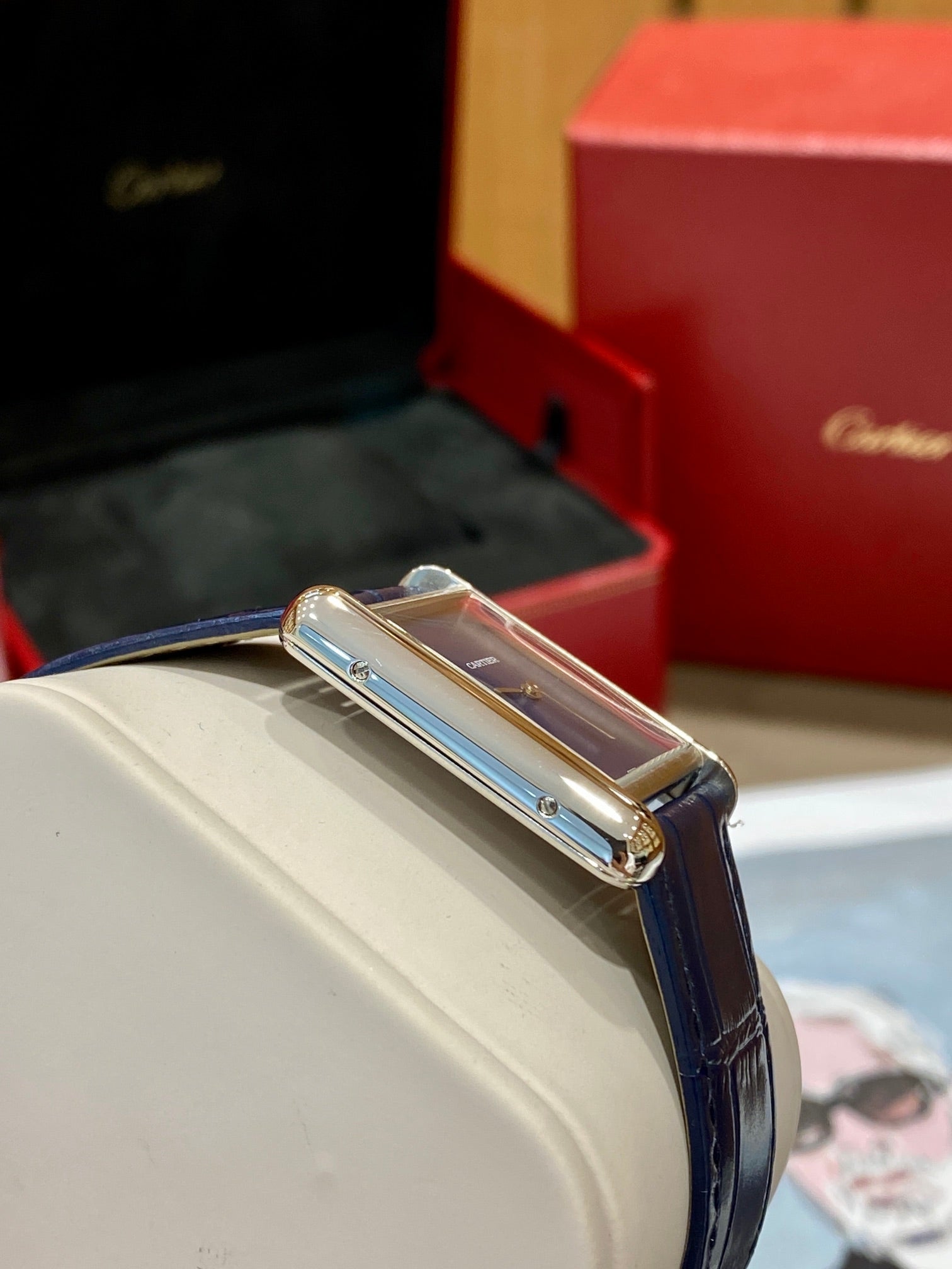 Cartier Tank 25.5mm Quartz Blue Dial
