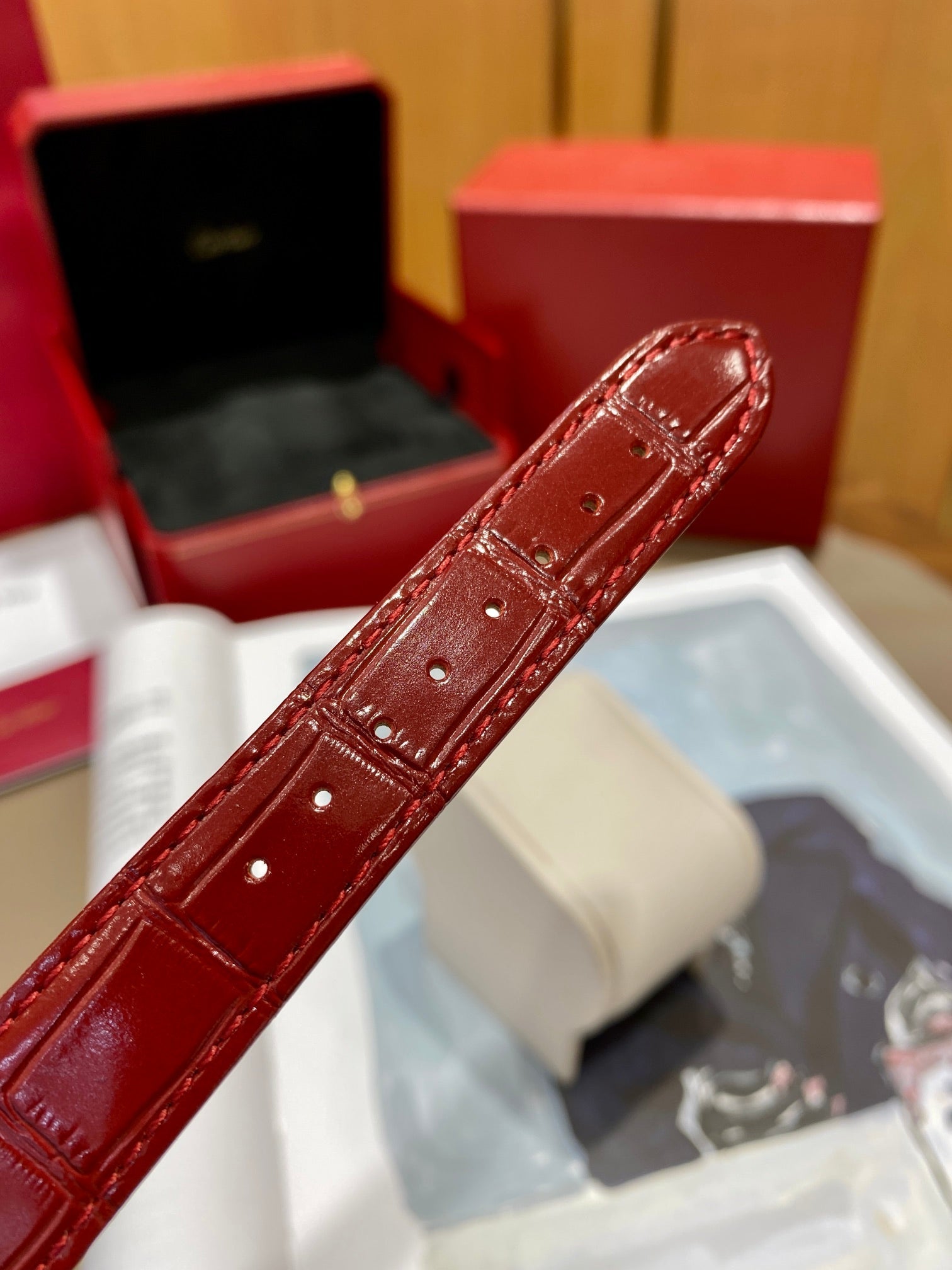 Cartier Tank 25.5mm Quartz Silver Red Dial