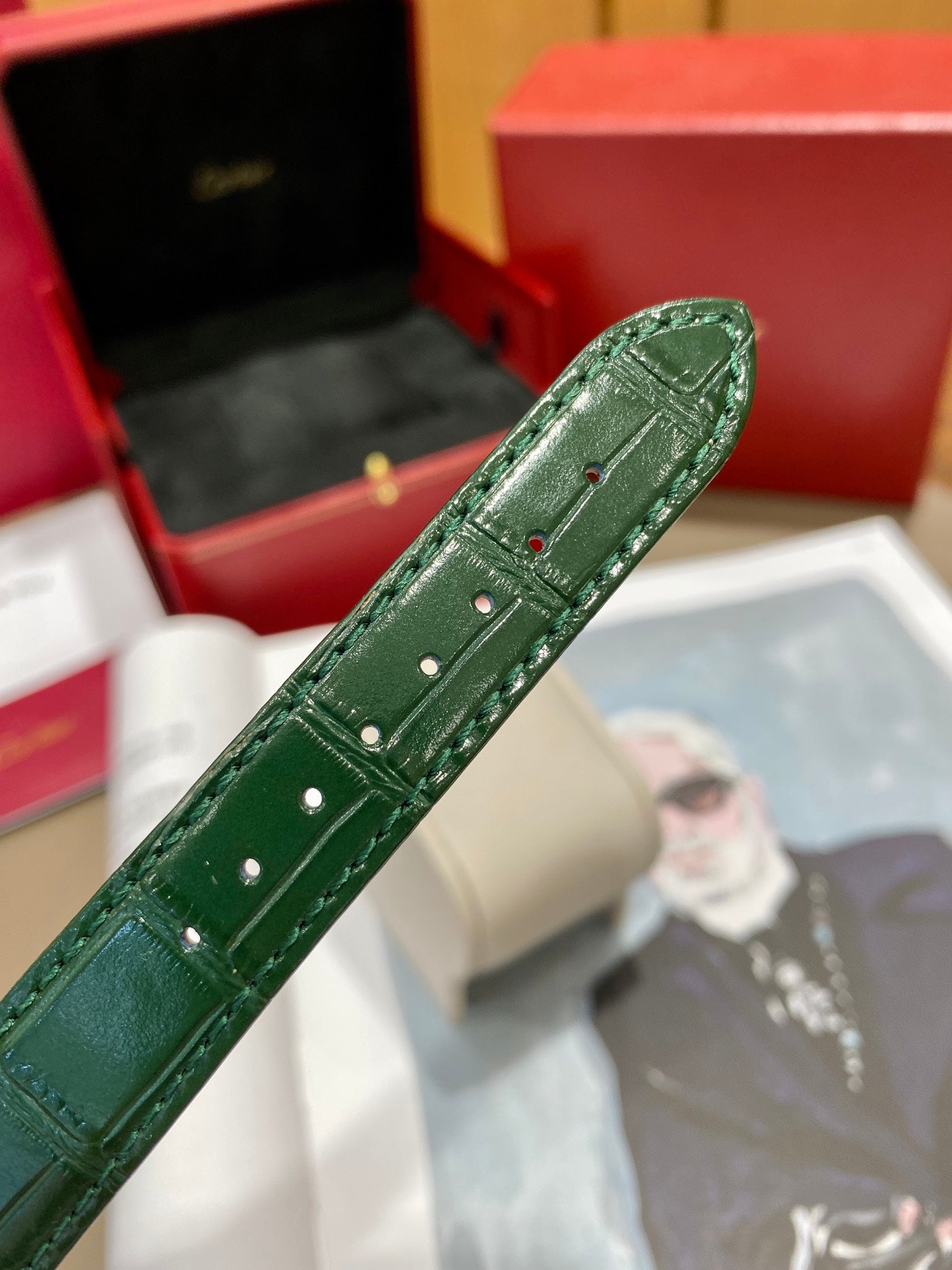 Cartier Tank 25.5mm Quartz Silver Green Dial