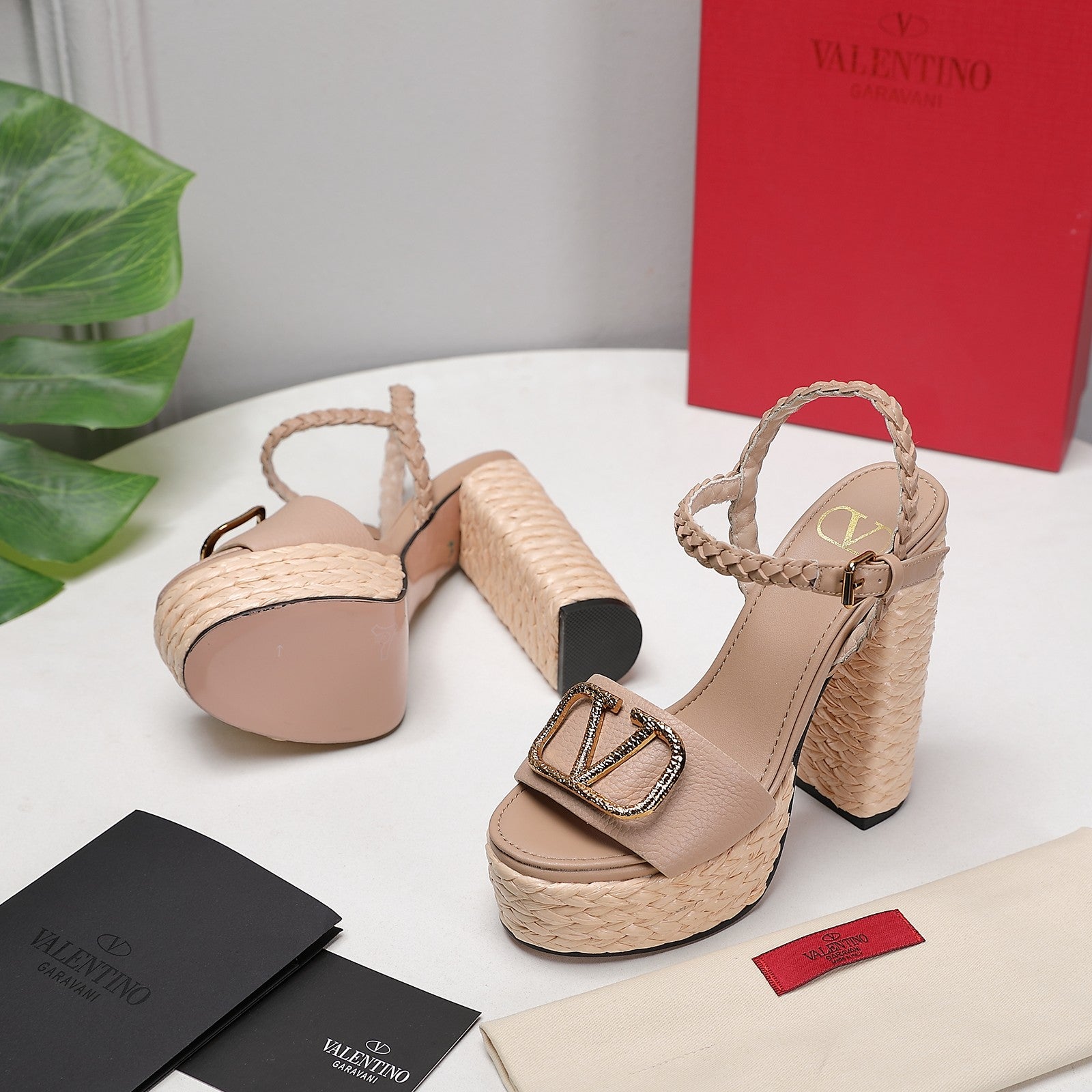 VT 25 Platform Sandals Nude Cowhide Espadrilles