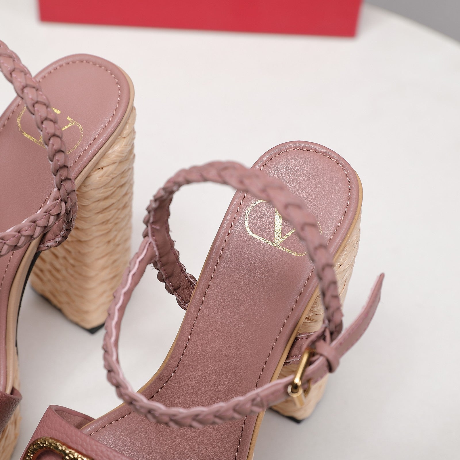 VT 25 Platform Sandals Pink Cowhide Espadrilles