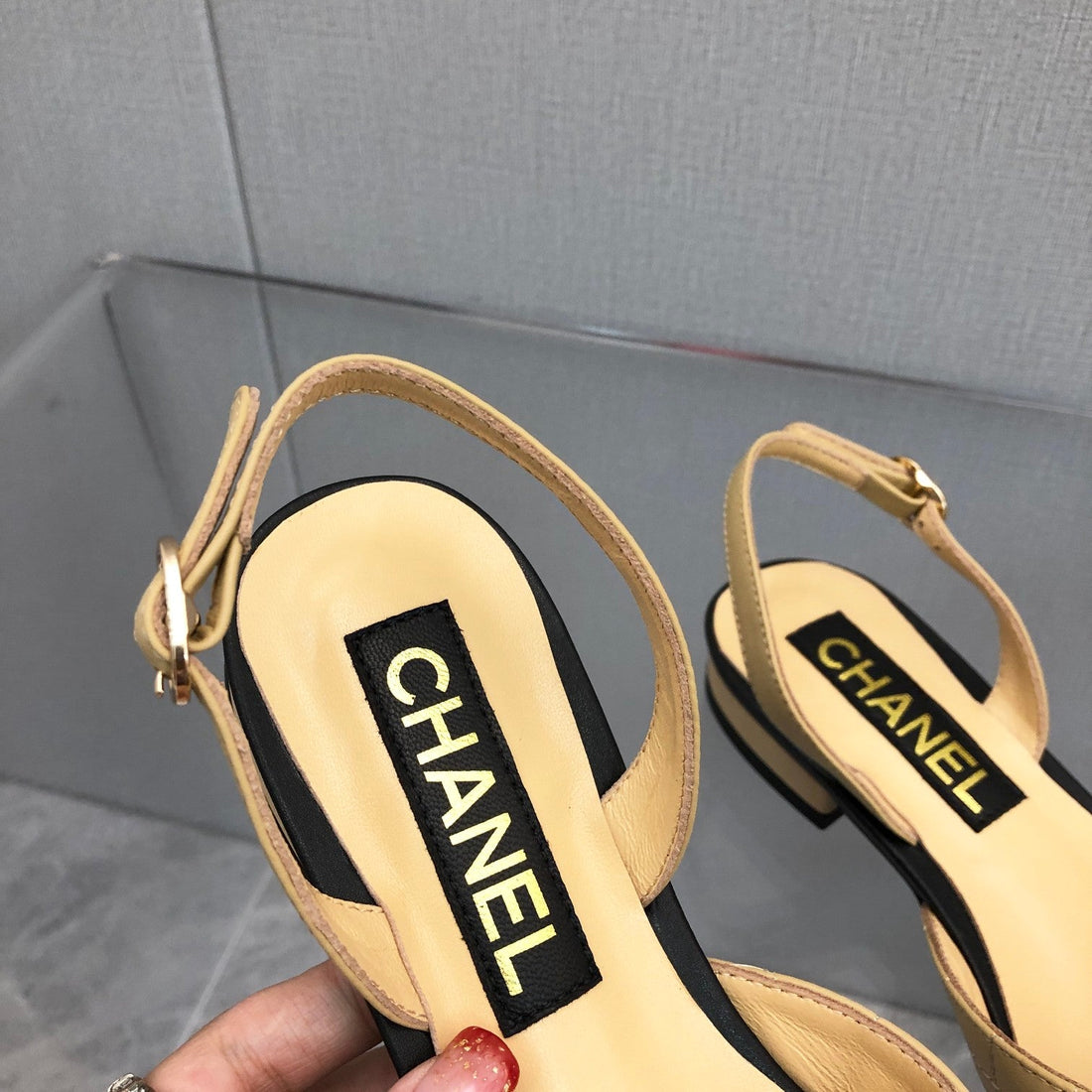 CC 25C 2CM Slingback Flats Buff Yellow Leather 213239