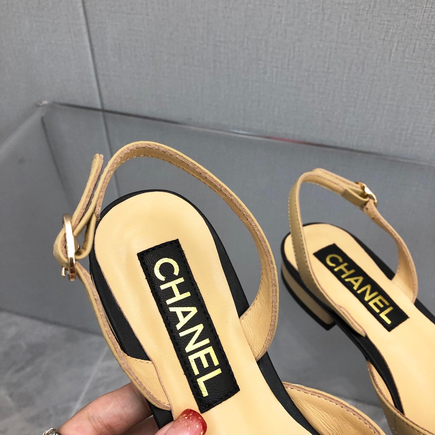 CC 25C 2CM Slingback Flats Buff Yellow Leather 213239