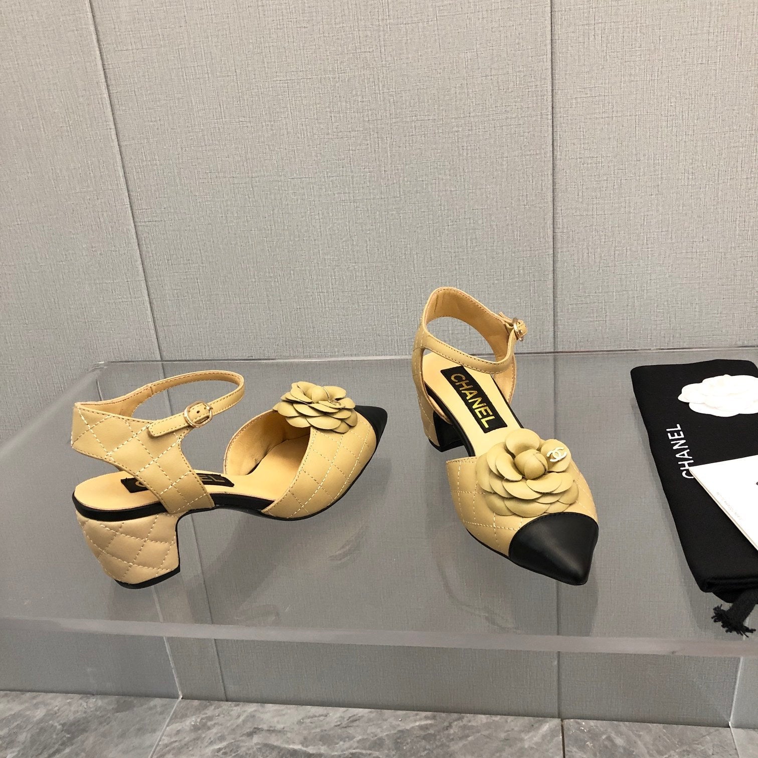 CC 25C 5CM Slingback Flats Buff Yellow Leather 213243