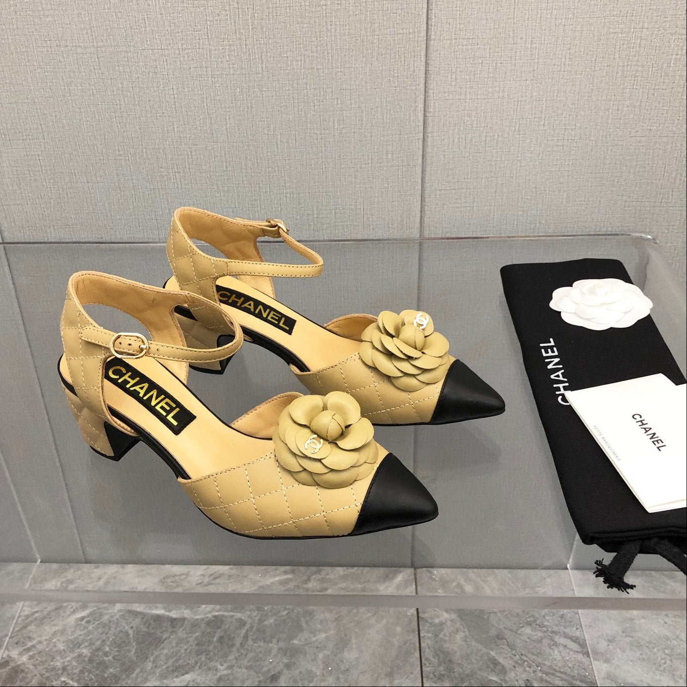 CC 25C 5CM Slingback Flats Buff Yellow Leather 213243