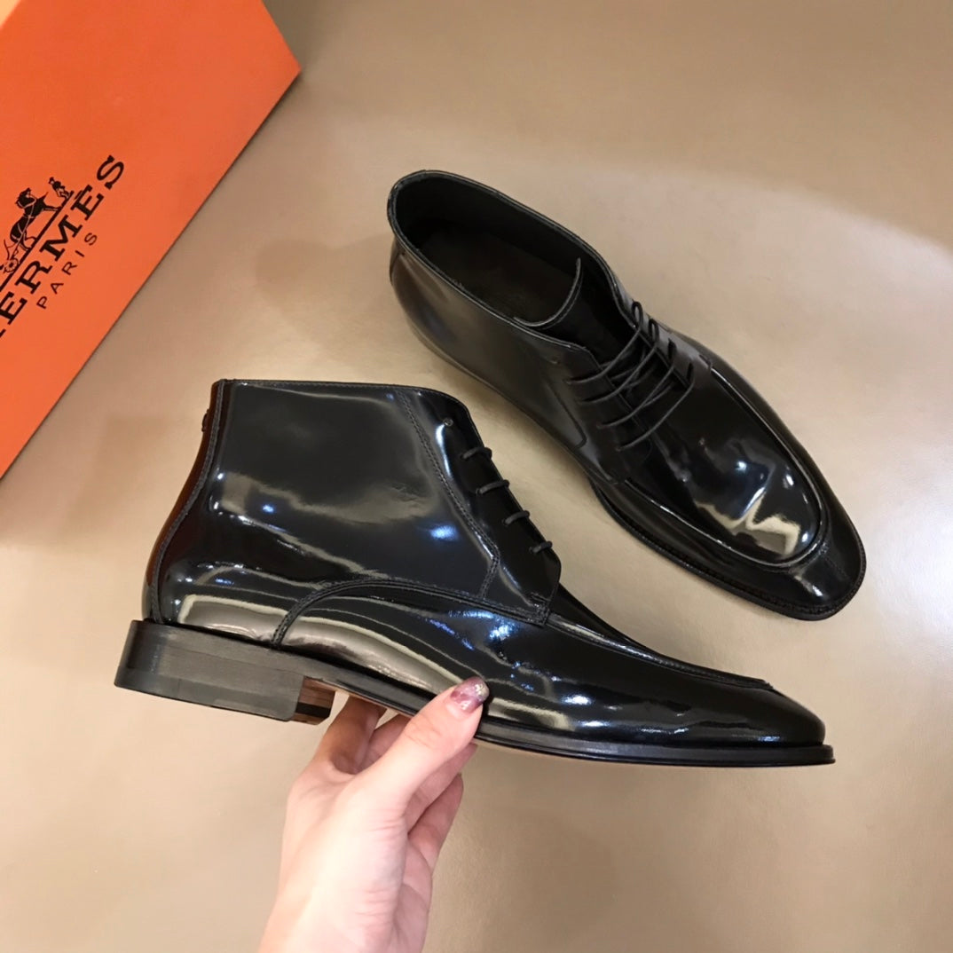 HM Men's Boot Black Patent Leather 527894