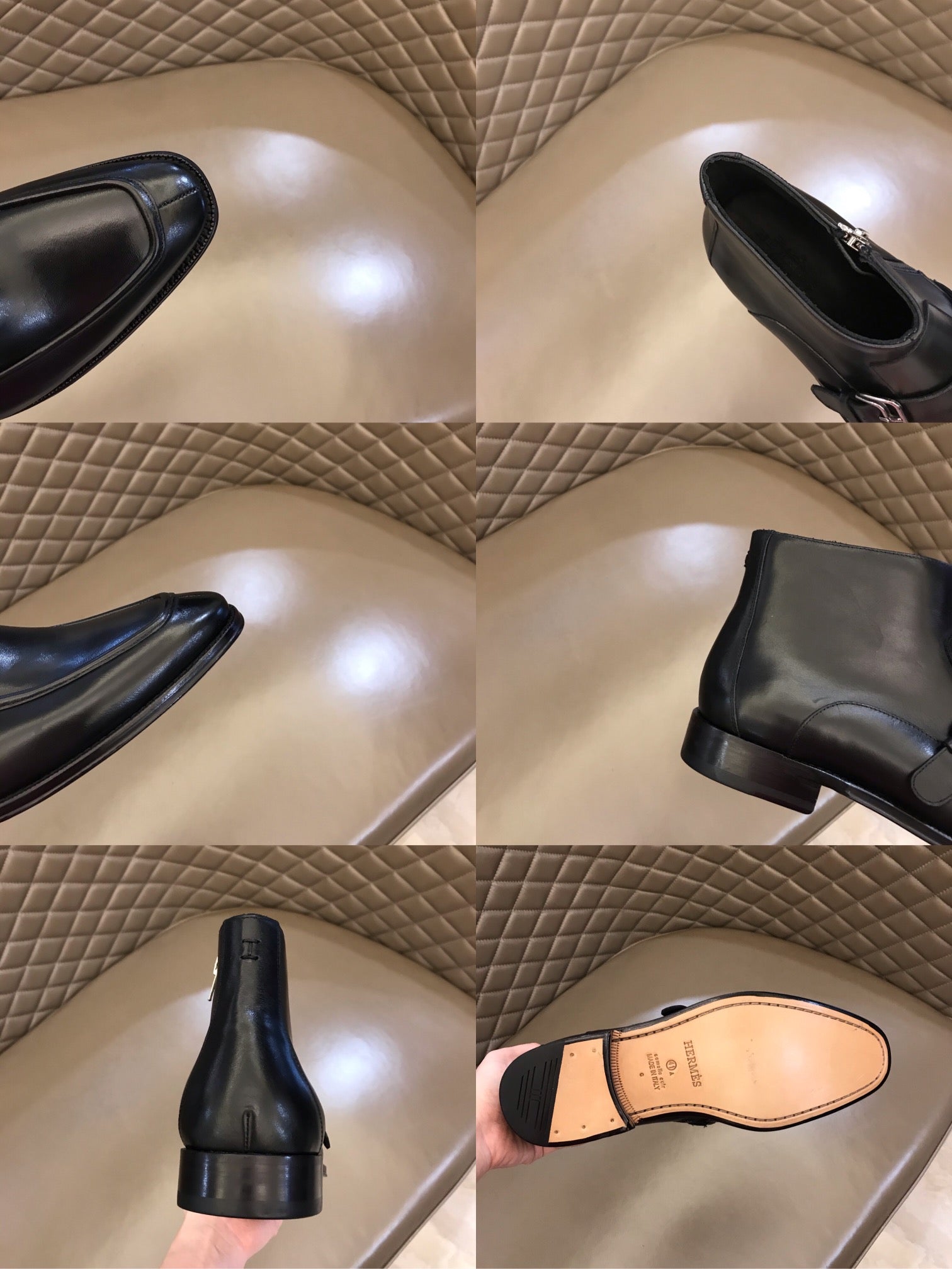 HM Men's Monk Boot Black Cowhide 527897