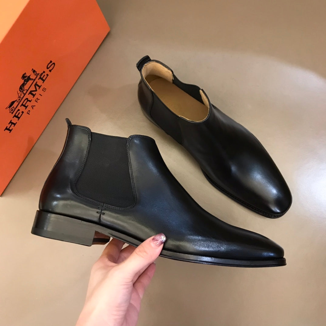 HM Men's Chelsea Boot Black Cowhide