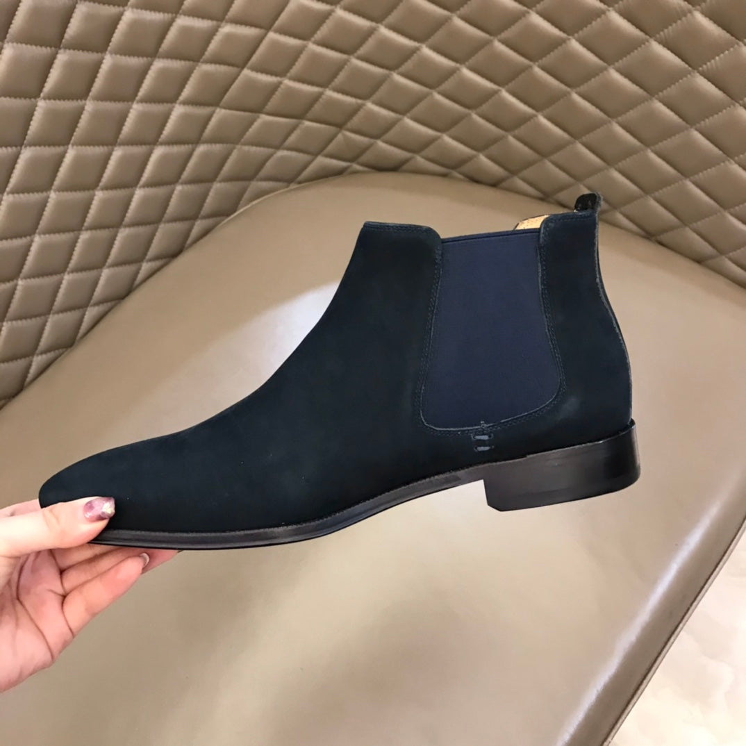 HM Men's Chelsea Boot Navy Blue Suede