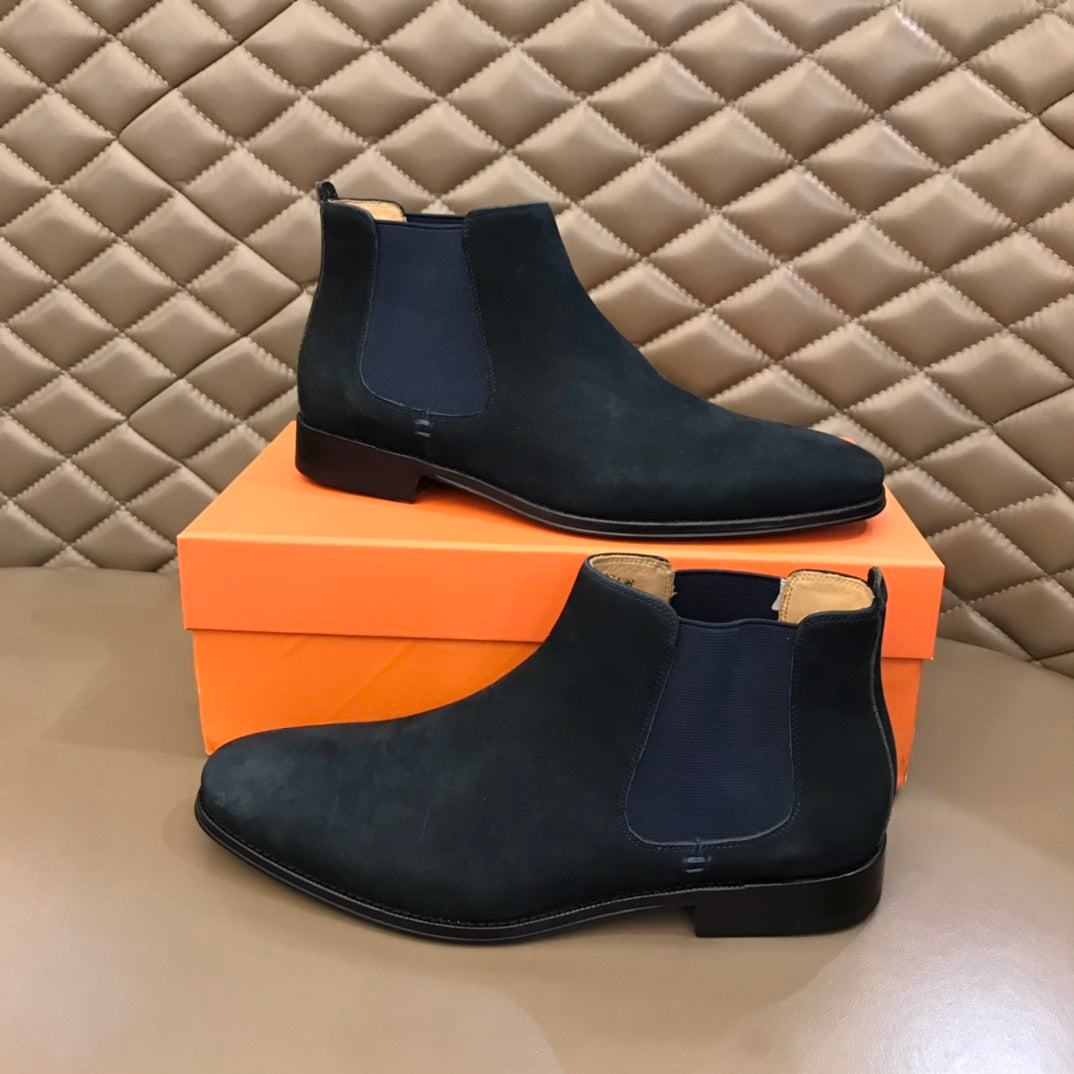 HM Men's Chelsea Boot Navy Blue Suede