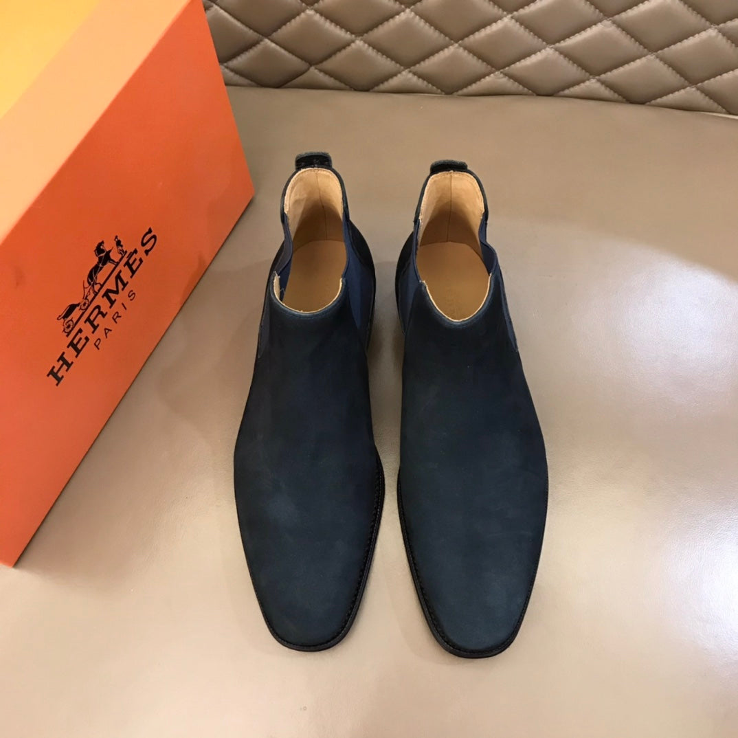 HM Men's Chelsea Boot Navy Blue Suede