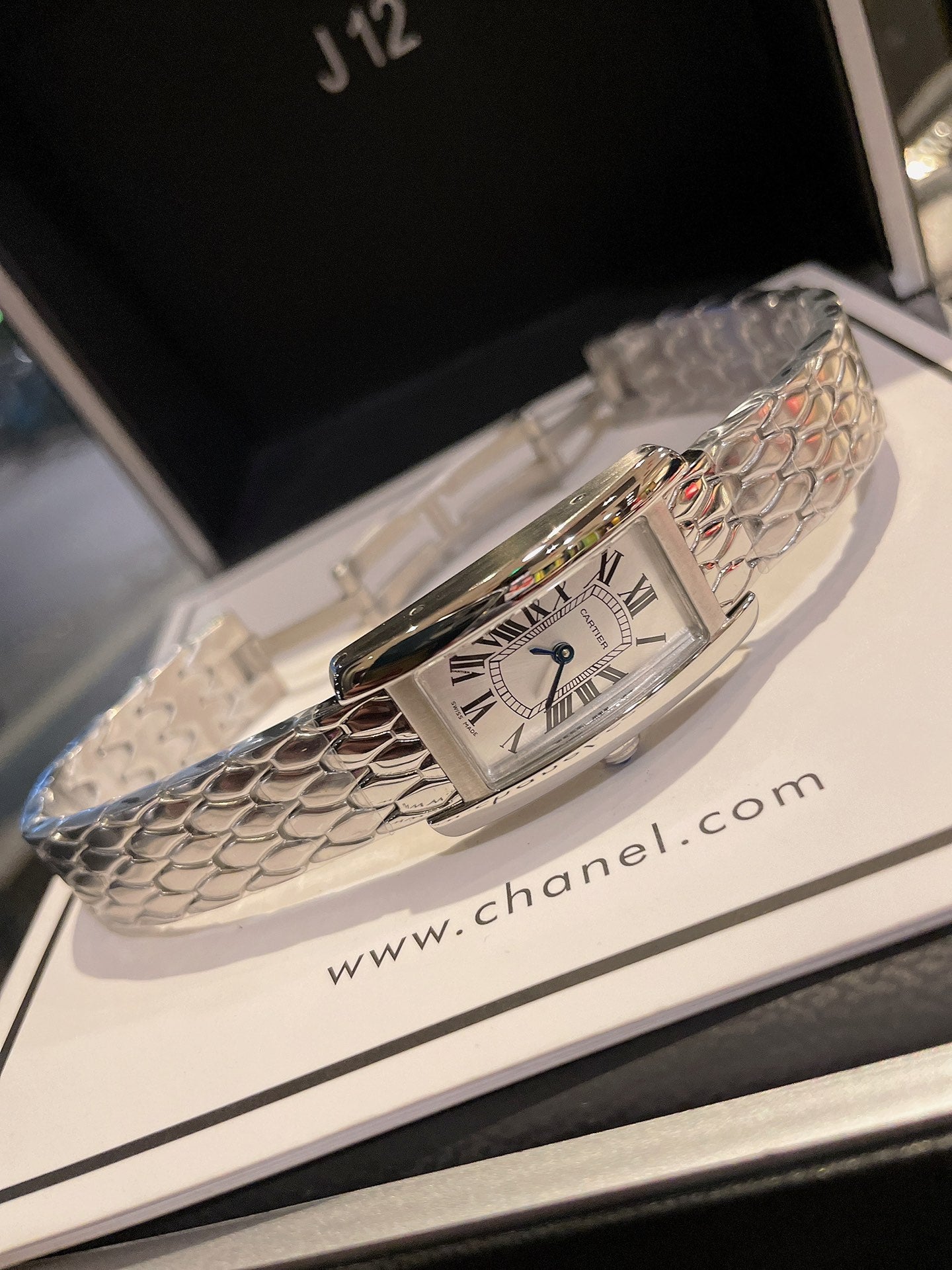 Cartier Tank American 19mm Silver Blue