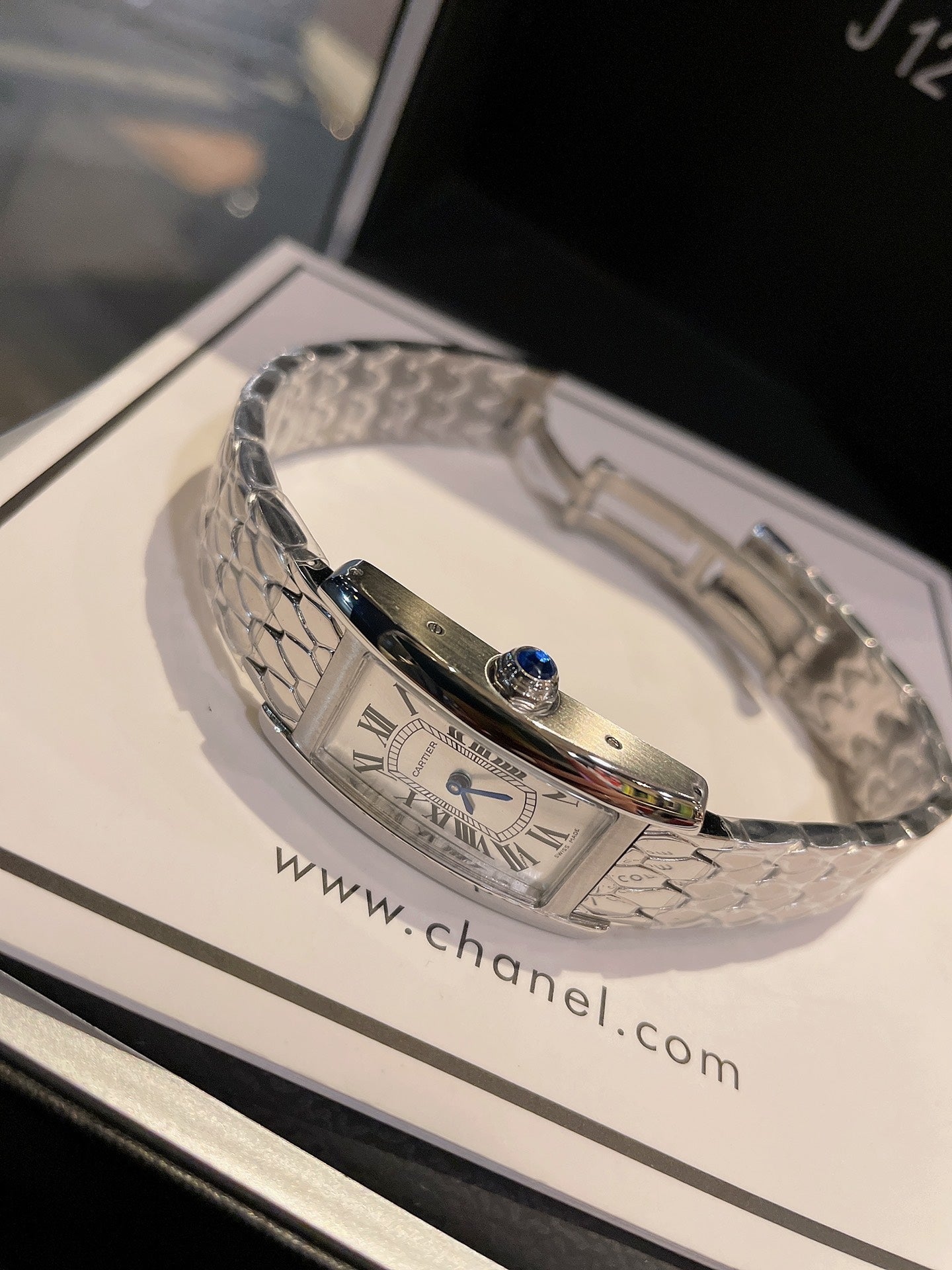 Cartier Tank American 19mm Silver Blue