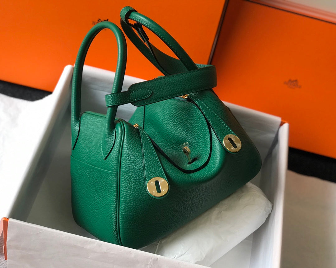 HM LINDY 30 BAG CASTLETON GREEN TAURILLON CLEMENCE LEATHER