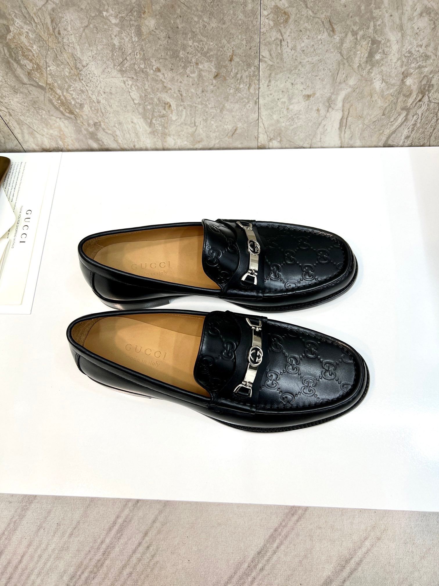 GG Men's Loafer Black Water-Dyed Cowhide 522520