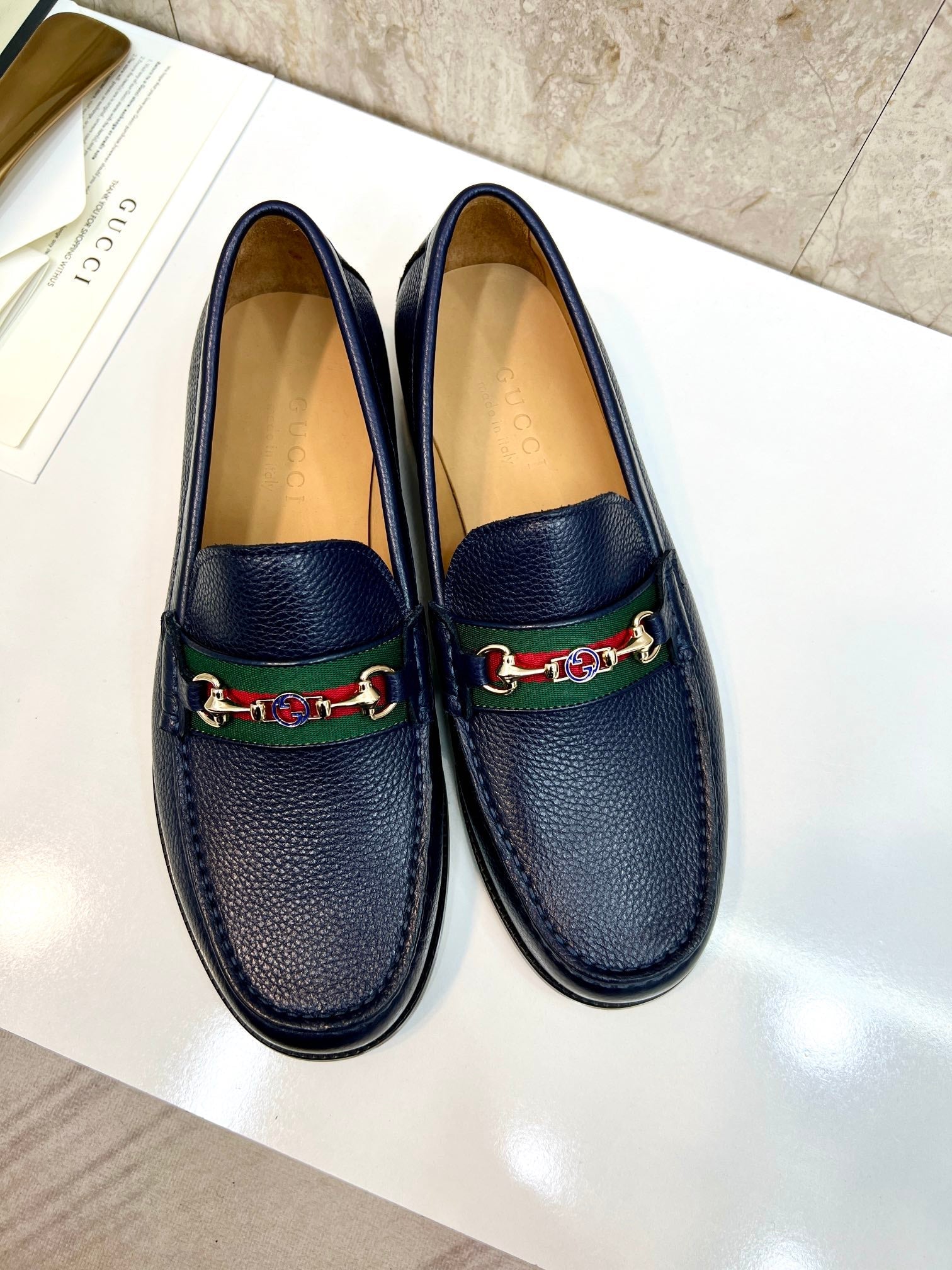 GG Men's Loafer Blue Water-Dyed Cowhide 522526